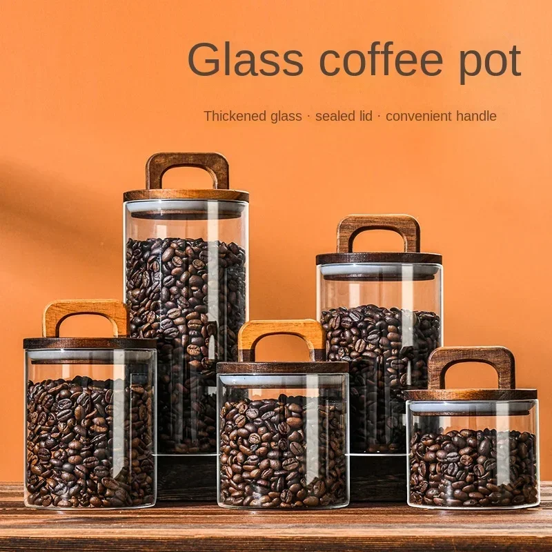 Food Storage Glass Container Set - 800-2100 мл стеклянная банка с деревянной