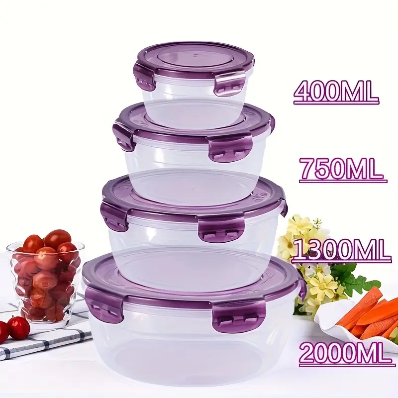 Food Storage Method - 4 пластиковых контейнера для хранения продуктов,