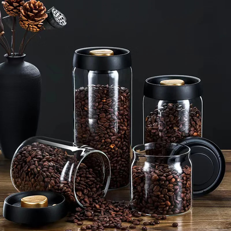 Food Storage Glass Container Set - Вакуумная герметичная банка для кофейных зерен,