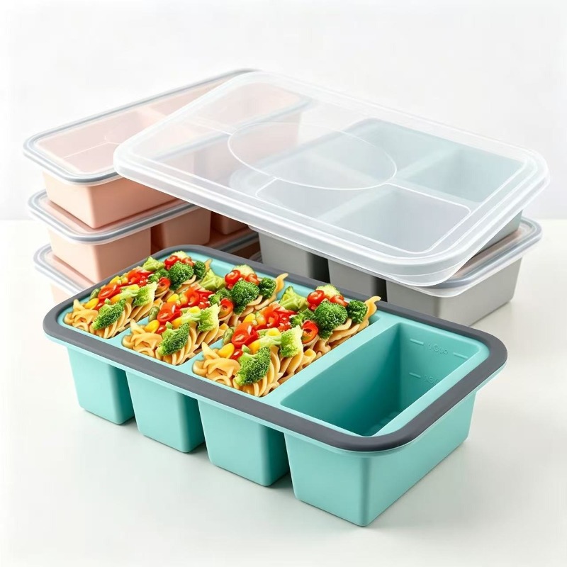 Food Storage Meal Prep - Силиконовые формы для заморозки с крышкой,