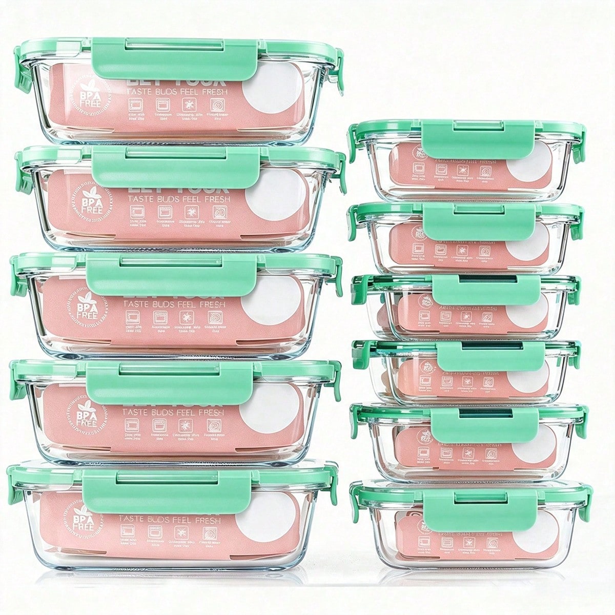 Food Storage Meal Prep - Набор из 10 стеклянных контейнеров для
