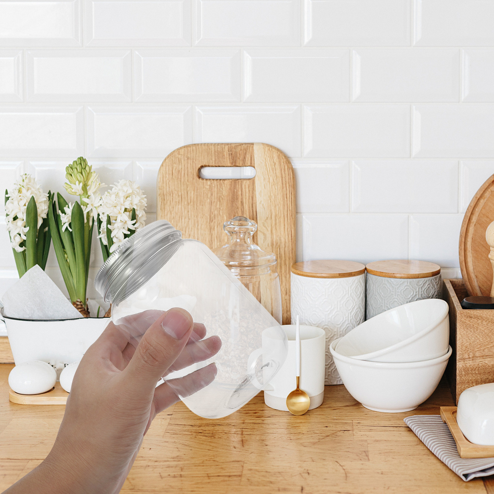 Набор из 4 прозрачных пластико – обзор и цена Food Storage Jars Plastic