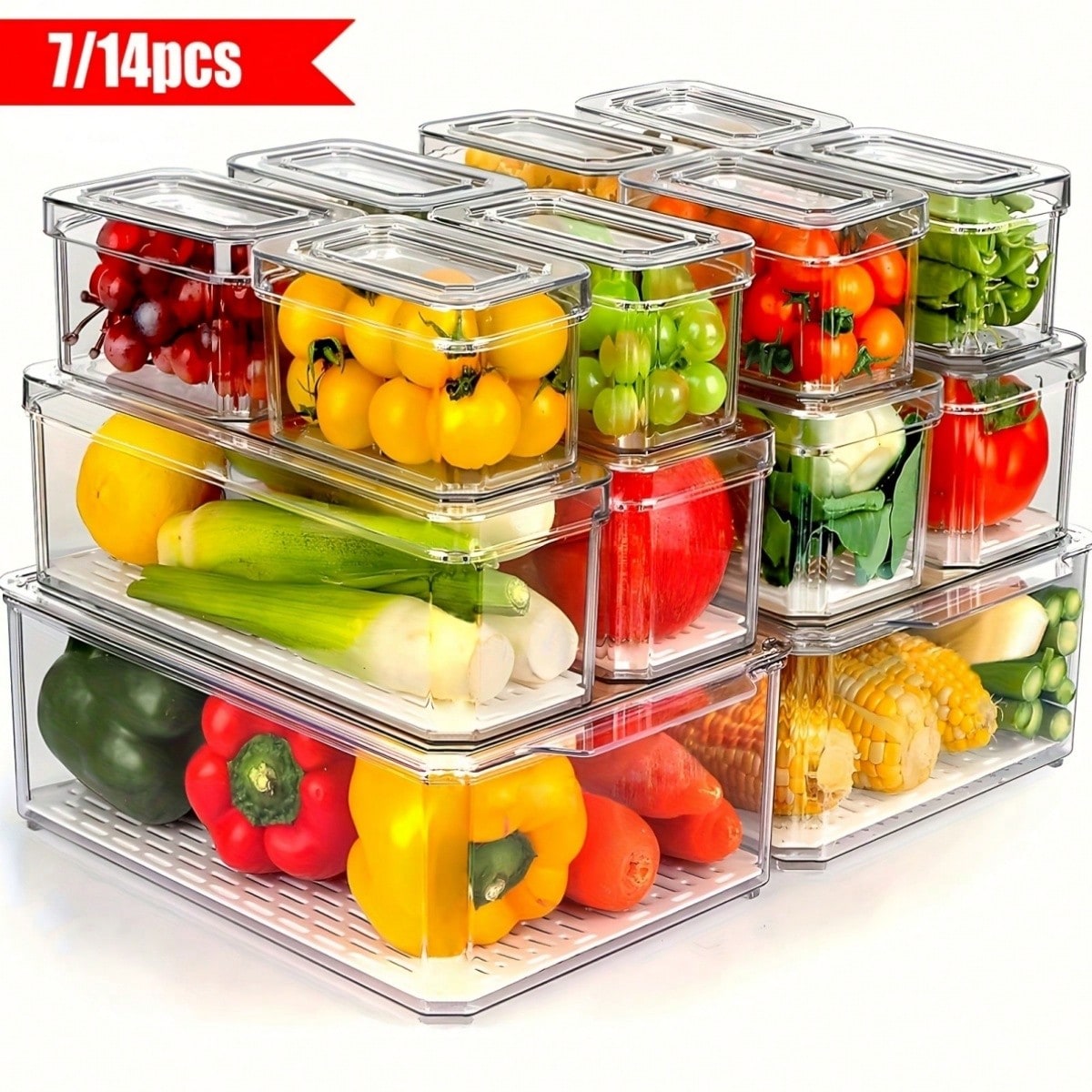 Набор из 7/14 штук штабелируем – обзор и цена Food Storage In Cabinets