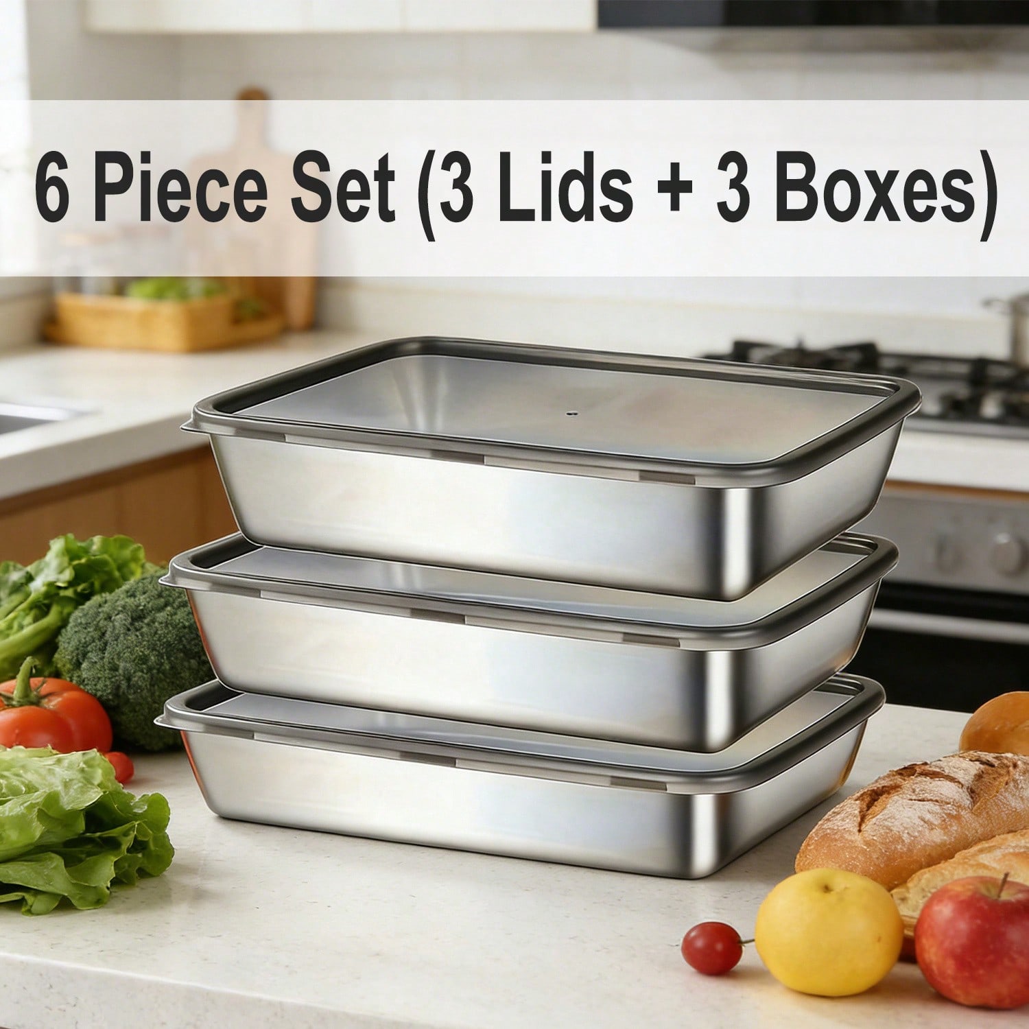 6 шт. (3 коробки + 3 крышки) Н – обзор и цена Food Storage Meal Prep