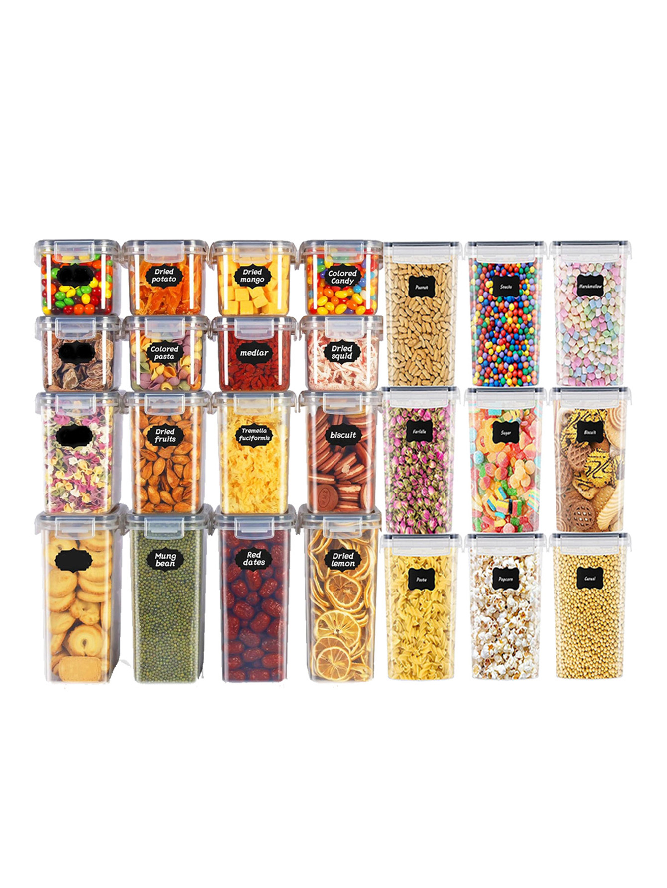 Набор из 48 герметичных контей – обзор и цена Food Storage Jar Labels